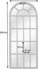 Oglinda design fereastra romantic Shabby Chic Castillo 140cm, negru