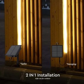 Banda solară LED reglabilă 1,2W 3,7V 3000K IP67, 5m