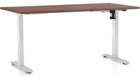 Masa inaltime reglabila OfficeTech A, 160 x 80 cm, bază albă, nuca
