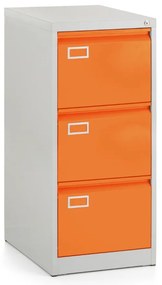 Dosar metalic A4 - 3 sertare, 45,5 x 62 x 101,5 cm, incuietoare cilindrica, portocaliu - ral 2004