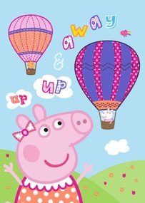 Purcelușa Peppa Hot Air Balloon pătură polar 100x140cm