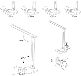 Lampă de masă LED dimabilă tactilă TOLEDO LED/8W/230V 3000-6500K