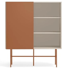 Comodă cărămizie-bej înaltă cu ușă glisantă 120x140 cm Nube – Teulat