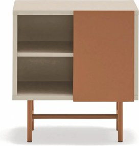 Noptieră cărămizie/bej cu rafturi cu aspect mat Nube – Teulat