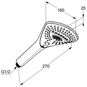 Para dus Kludi Fizz negru mat cu 3 functii Negru mat