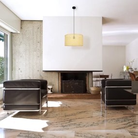 Lustră pe cablu ALBA 1xE27/15W/230V d. 45 cm ratan/negru