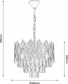 Brilagi - Candelabru cu lanț CRISTAL 5xE14/40W/230V Ø 38 cm auriu/negru