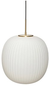 Lustră albă cu abajur din sticlă ø 40 cm Serene – Hübsch