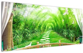 Tablou - Privire la grădina tropicală (120x50 cm)