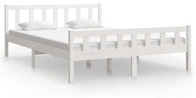 810675 vidaXL Cadru de pat, alb, 120x200 cm, lemn masiv