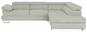 Colţar, material textil gri deschis, model dreapta, BUTON P