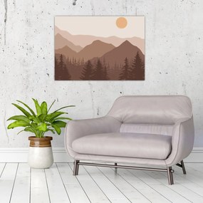 Tablou pe sticlă - Munții Maro N⁰1 (70x50 cm)