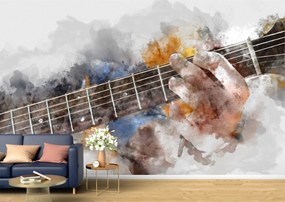 Tapet Premium Canvas - Pictura cu chitara abstract
