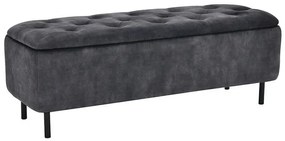 Bancheta cu spatiu de depozitare Catifea Gri, EN VOGUE 120cm