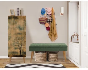 Mobilier pentru hol Feliz 501 (Stejar sonoma + Verde). 1089408