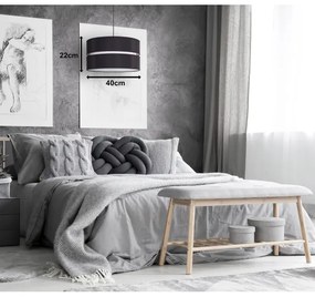 Lustră pe cablu Duolla DUO 1xE27/15W/230V d. 40 cm negru/alb