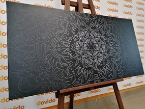 Tablou Mantala ornamentală în design alb-negru