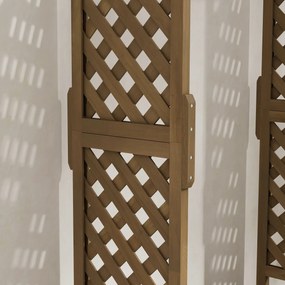 Outsunny Jardinieră cu treillis și arc, ghiveci pentru flori cu gaură de drenaj pentru plantă agățătoare, 112 x 41 x 180 cm, maro | Aosom Romania