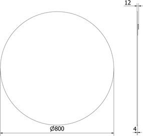 Mexen Alto oglindă de baie rotundă 80 cm - 9853-080-080-000-00