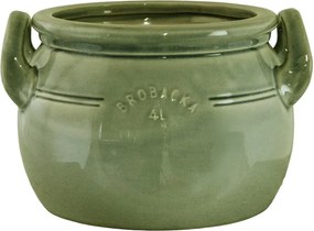 Ghiveci din ceramică glazurată manual 4L verde, „Brobacka"