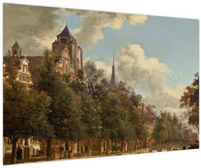 Tablou - Jan van der Heyden, View Down a Dutch Canal, reproducere (90x60 cm)