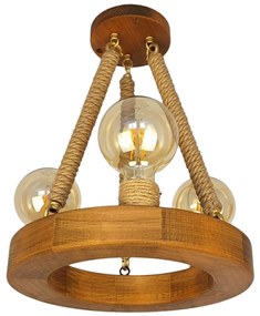 Lustra rustica fabricata manual din lemn EVIA 3L