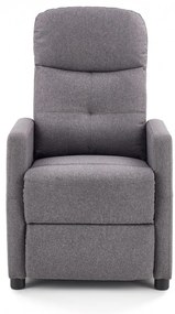 Fotoliu recliner Felipe stofa gri H103 cm