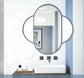 Oglinda ovala de perete OLVANI 80x40 cm cu rama neagra