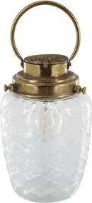 Felinar auriu, din sticla, LED, E27, D15.5cm. French