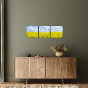 Tablou - Câmp galben (cu ceas) (90x30 cm)