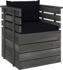 vidaXL Fotoliu de grădină cu perne, lemn de pin