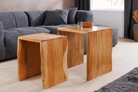 Set de 2 masute din lemn de salcam MAMMUT