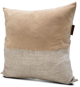 Fata de perna decorativa Sauvage, 45x45 cm, 70% bumbac, cu fermoar, bej/alb