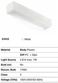 Aplica de perete din ghips MILO 500 White