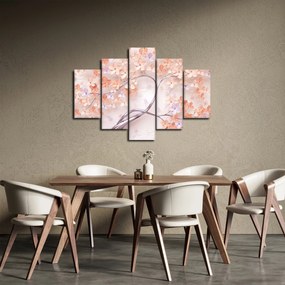 Tablou florilor de pom din coral - abstract (150x105 cm)