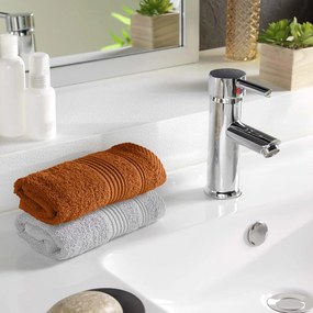 Prosop teracotă din bumbac din frotir 30x50 cm Tendresse – douceur d'intérieur