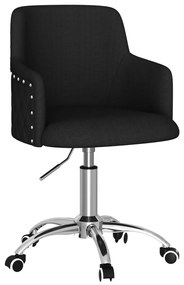 3085034 vidaXL Scaun de bucătărie pivotant, negru, material textil