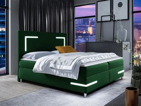 Pat de o persoană 120 cm Frinesa LED (Verde) (cu somieră și saltea) (cu sp. depozitare) (cu iluminat LED). 1103540