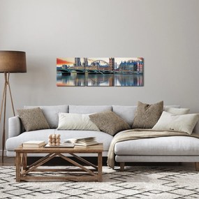 Tablou - Houses of Parliament din Londra (cu ceas) (90x30 cm)