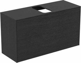 Dulap baza suspendat Ideal Standard Atelier Conca 1 sertar si blat cu decupaj central 100 cm finisaj stejar inchis