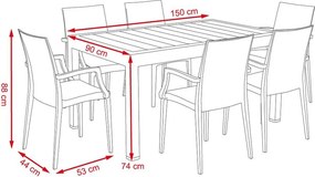 Set mobilier de grădină, 7 piese, Avenberg SAONA - Negru