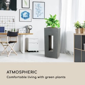 Airflor, ghiveci pentru plante 45 x 100 x 27 cm din fibră de sticlă interior / exterior gri închis