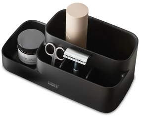 Organizator de baie negru din plastic EasyStore – Joseph Joseph