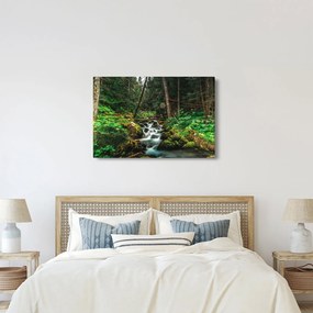Tablou cu pârău în pădure (90x60 cm)