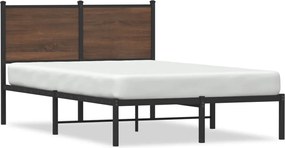 vidaXL Cadru pat metalic fără saltea, stejar maro, 120x190 cm