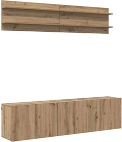 vidaXL Unități TV Pe perete 6 pcs stejar artizanal Lemn compozit