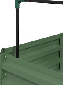 Outsunny Jardinieră cu spalier reglabil, ladă de flori cu cușcă pentru roșii din oțel galvanizat 61 x 61 x 187 cm verde | Aosom Romania