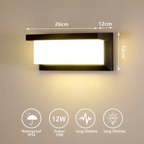 Aplică de exterior Brilagi BRICKY 12W/230V negru IP54
