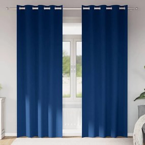 vidaXL Perdele cu perdele 2 pcs Albastru închis 225 x 140 cm Poliester