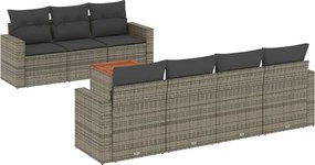 vidaXL Set canapele de grădină cu perne, 8 piese, gri, poliratan